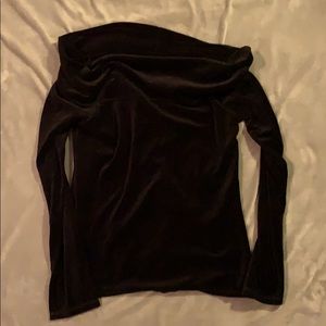 Velvet cowl neck top